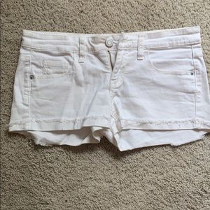 White jean shorts